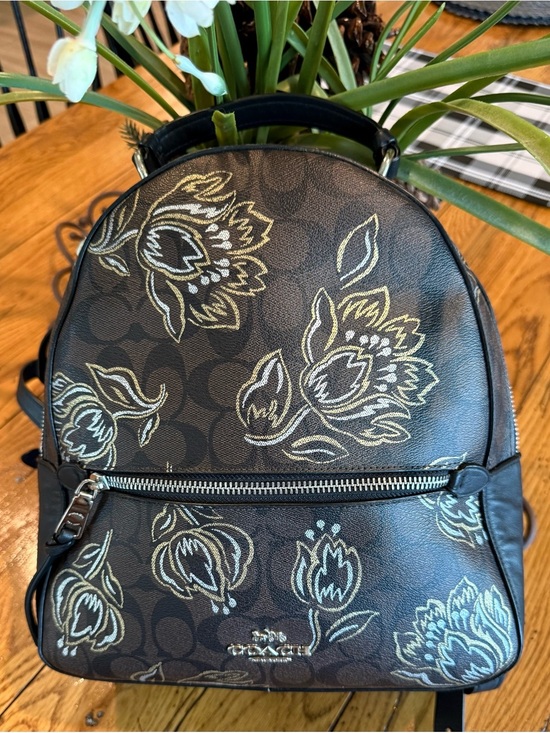 COACH JORDYN BACKPACK IN SIGNATURE CANVAS WITH TULIP PRINT (COACH F76779) main image 9